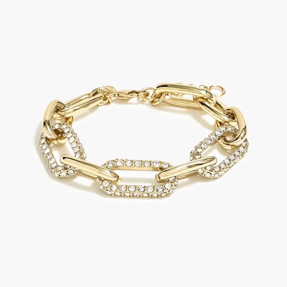 J. Crew Gold and Crystal Link Bracelet - Picture 1 of 1